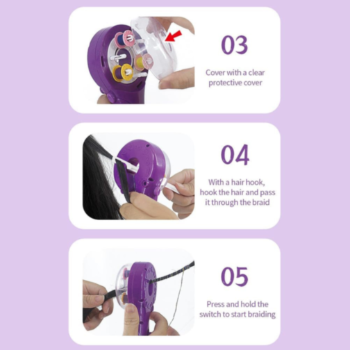 Aparat Electric de Împletit Păr Braided Fashion – Set Accesorii Coafură pentru Fetițe
