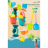 Set Jucării de Plajă cu Găletușă Texturată, Roată de Apă și Forme Marine (culoare aleatorie)