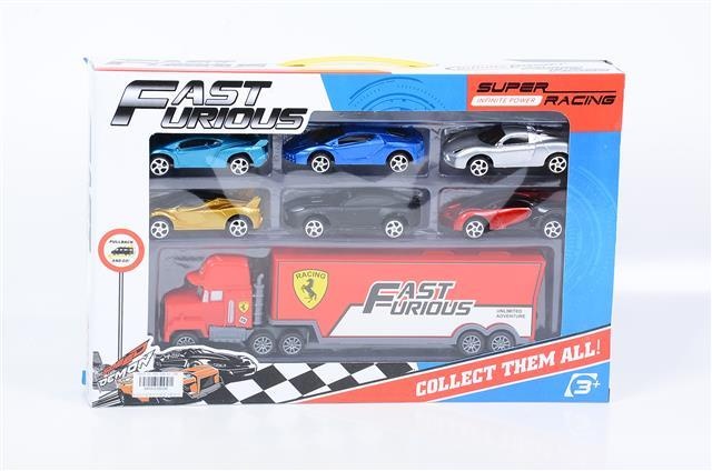 Set 6 Mașinuțe cu Camion Tir