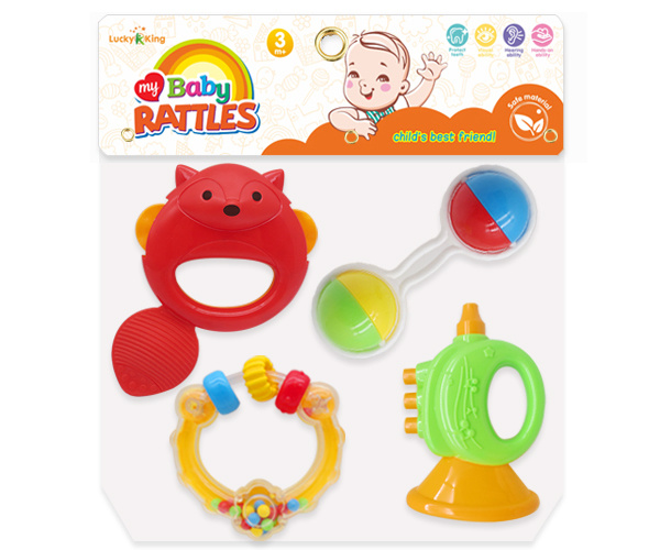 Set 4 zornăitori colorate - Sunete și forme diverse