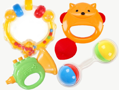 Set 4 zornăitori colorate - Sunete și forme diverse | image
