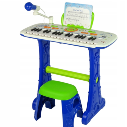 Pian Electronic cu Microfon și Scaun pentru Copii - Rock Music