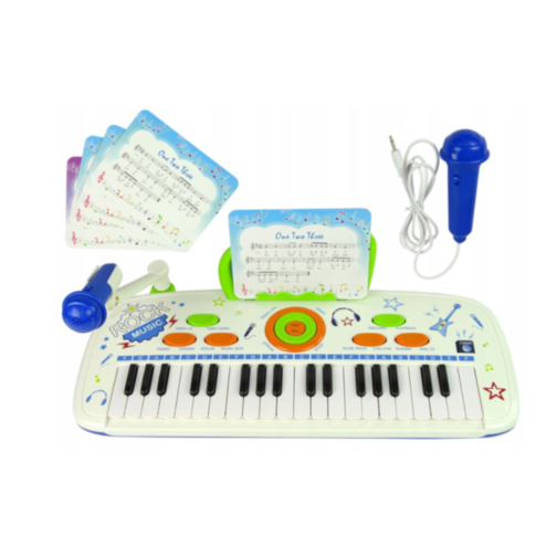 Pian Electronic cu Microfon și Scaun pentru Copii - Rock Music
