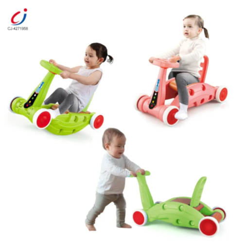 Mașinuță Multifuncțională 3 în 1 – Premergător, Balansoar și Vehicul (culoare roz)