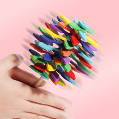 Arbore Montessori din Lemn Colorat Rotativ Educațional | image