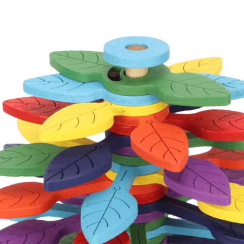 Arbore Montessori din Lemn Colorat Rotativ Educațional