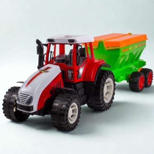Tractor de Jucărie cu Remorcă pentru Fermă (culoare aleatorie)