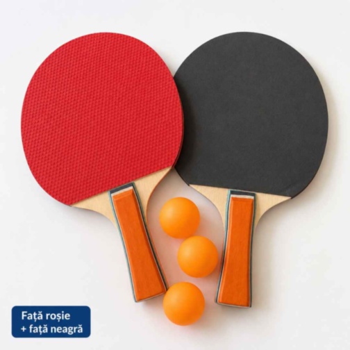 Set tenis de masă: două palete și trei mingi
