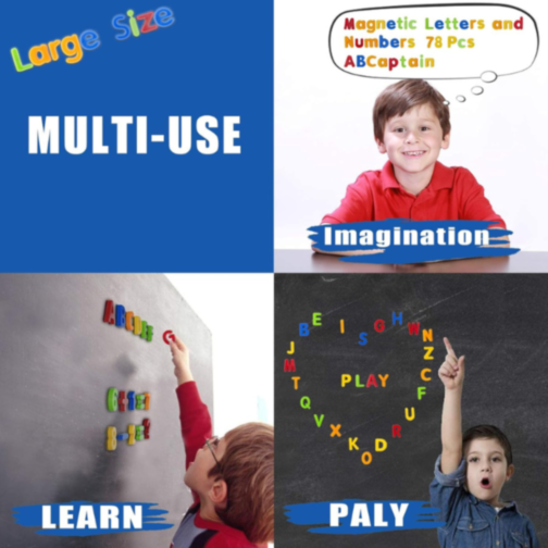 Set 26 litere mici magnetice colorate – Letter & Number Magnetics