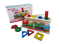 Cutia Permanenței Montessori și Figuri Geometrice, set 2 în 1 din lemn
