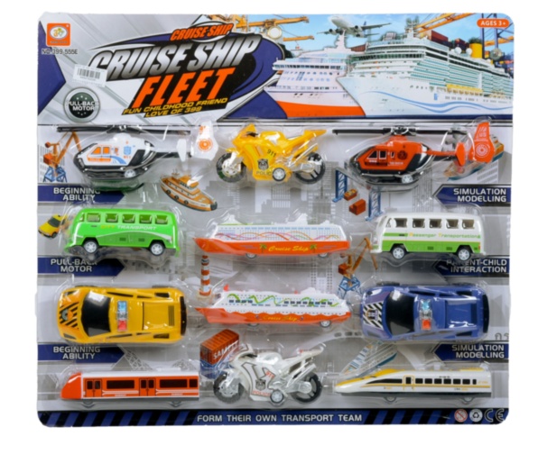 Set 12 Unități de Transport cu Mecanism Pull-Back