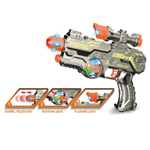 Pistol Interactiv cu Lumini și Sunete