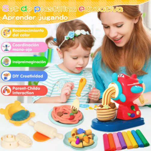 Mașină de Paste Plastilină Copii cu Accesorii Colorate