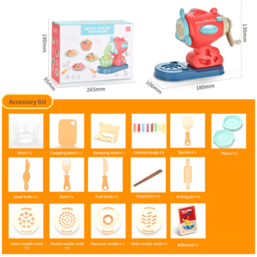 Mașină de Paste Plastilină Copii cu Accesorii Colorate