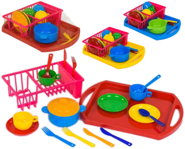 Set de Tacâmuri cu Uscător, 19 Accesorii