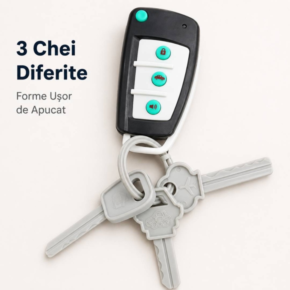 3 chei diferite cu forme ușor de apucat pentru bebeluși