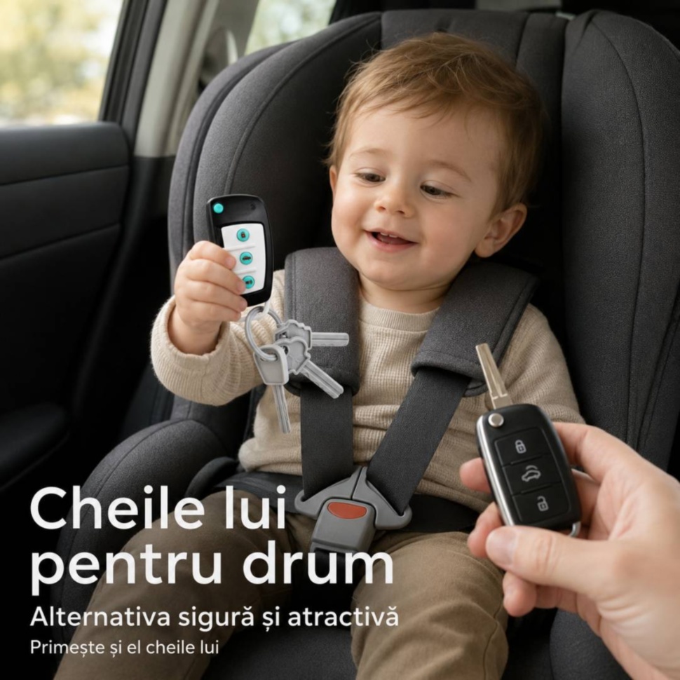 Cheile interactive pentru drum, potrivite în mașină și în cărucior