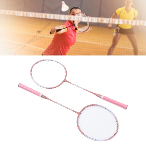 Set 2 Rachete Badminton Roz cu Geantă 