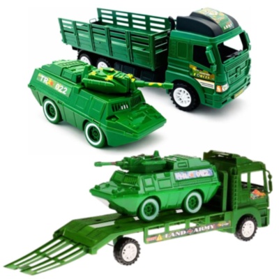 Camion militar transportor cu vehicul blindat copii | image