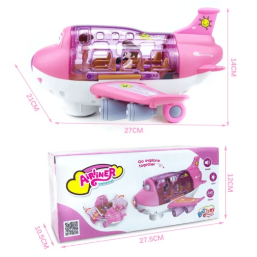 Avion Interactiv cu Lumină, Muzică și 3 Omuleți (albastru) 