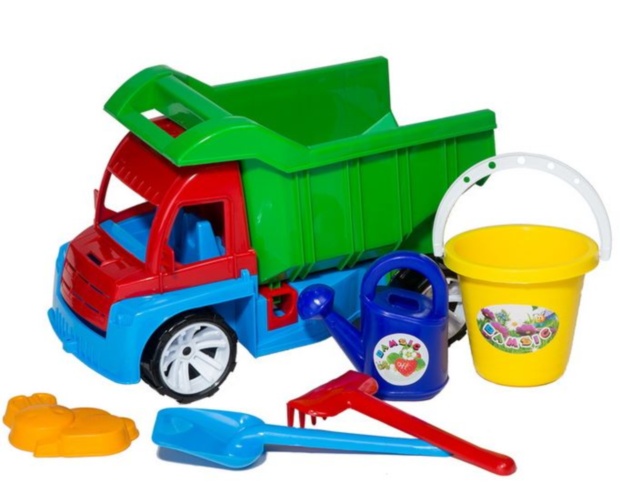 Set Camion și Galetușă cu 4 Accesorii de Nisip, 36cm