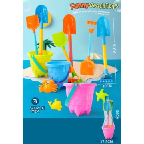Set Jucării Nisip „Castel Magic” cu Găletușă și Unelte Extra-Lungi (culoare aleatorie)
