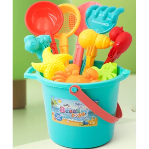 Set de Jucării pentru Plajă cu Găletușă și Forme – 23x30 cm (culoare aleatorie)