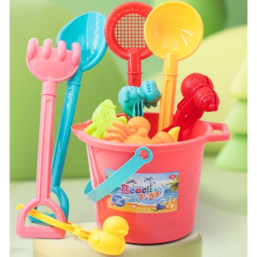 Set de Jucării pentru Plajă cu Găletușă și Forme – 23x30 cm (culoare aleatorie)