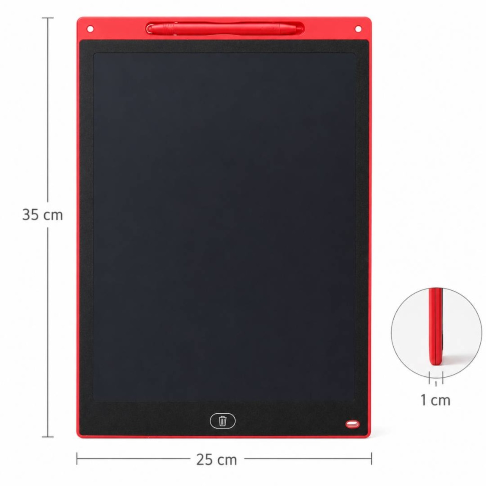 Dimensiuni tabletă LCD pentru desen 35 × 25 cm și grosime 1 cm
