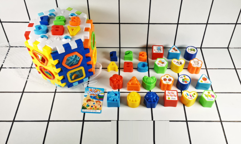 Hexagon Multifuncțional, Educativ cu Blocuri, Litere/Cifre, Figuri Geometrice, 38 piese 