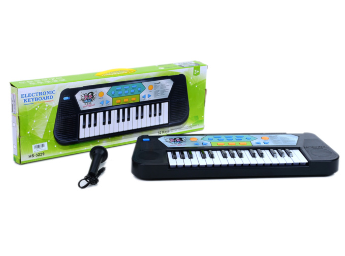 Orga Electronică cu Multiple Funcții și Microfon, 43cm