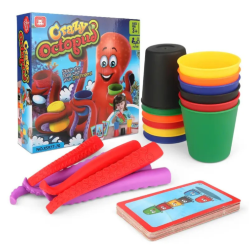 Joc Interactiv Crazy Octopus – Stivuiește Paharele și Antrenează-ți Reflexele!