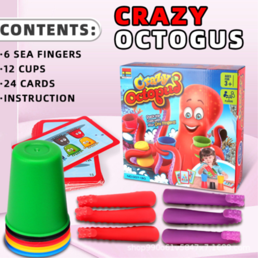 Joc Interactiv Crazy Octopus – Stivuiește Paharele și Antrenează-ți Reflexele!