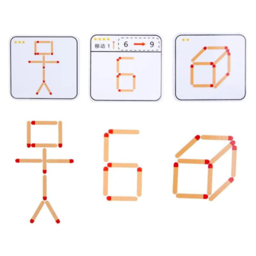 Puzzle Educațional Matchstick - Joc de Construcție și Logică