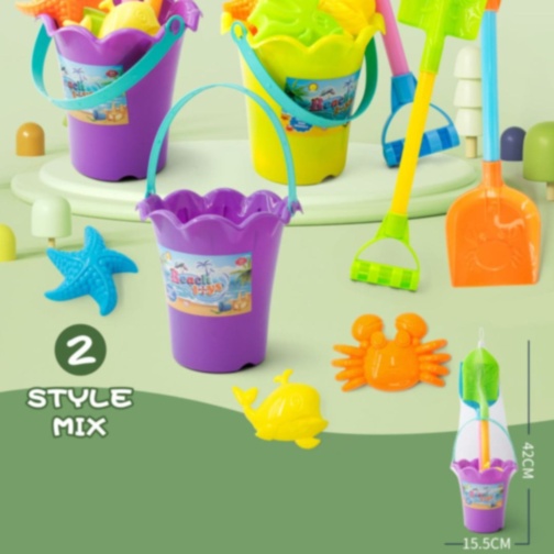 Set Jucării Plajă „Beach Fun” cu Găletușă și Unelte Mari (culoare aleatorie)