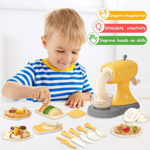 Mașină Jucărie Noodle Maker cu Pastă Colorată 