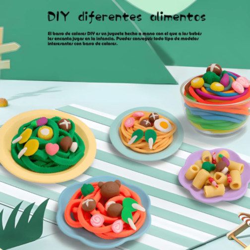 Mașină Jucărie Noodle Maker cu Pastă Colorată 