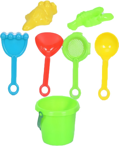 Găletușă cu 6 Accesorii de Nisip, 14cm | image