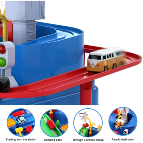 Set interactiv „Aventura cu Obstacole” – Manevrează mașinile și elicopterul