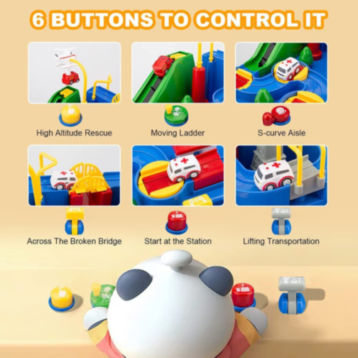 Set interactiv „Aventura cu Obstacole” – Manevrează mașinile și elicopterul