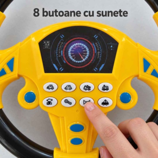 Volan de jucărie pentru copii, cu sunete și ventuze