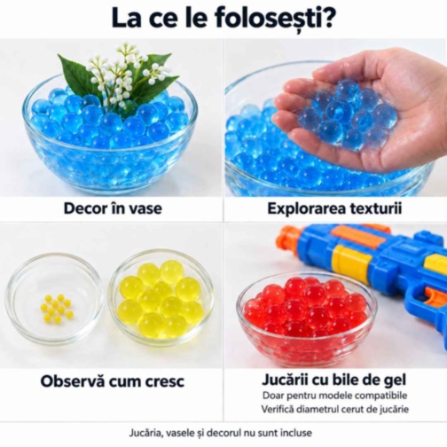 Bile hidrogel colorate care se măresc în apă Orbeez