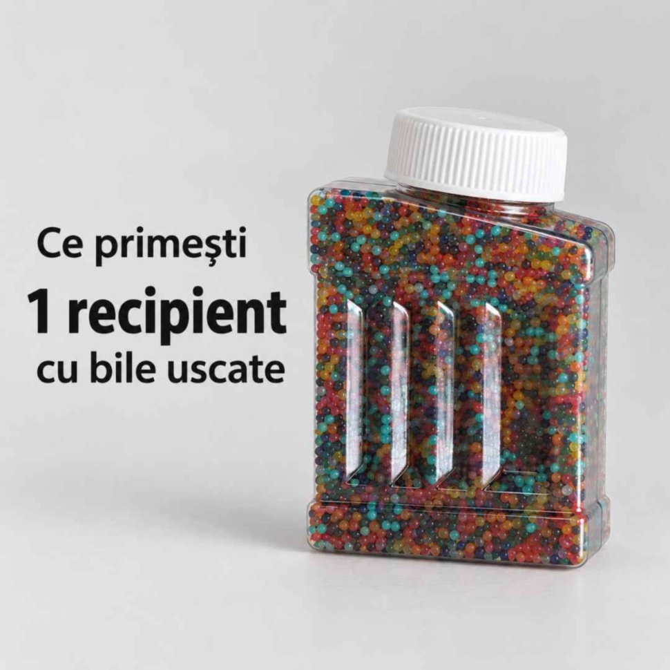 Conținutul produsului: un singur recipient cu bile hidrogel uscate
