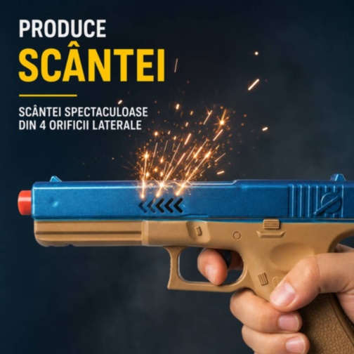 Pistol de Jucărie cu Sunet Mecanic și Scântei
