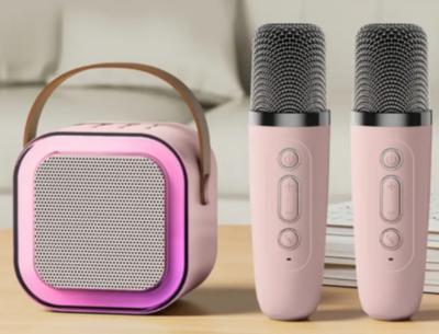 Boxă Karaoke Portabilă cu 2 Microfoane Wireless (albastru) | image