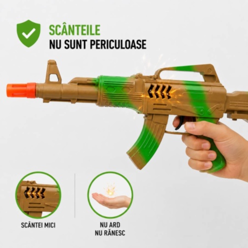Pușcă de Jucărie cu Scântei și Sunet Pak-Pak
