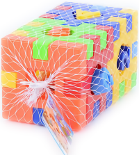 Cub Puzzle Educativ cu Figuri, Litere și Cifre, 24 piese
