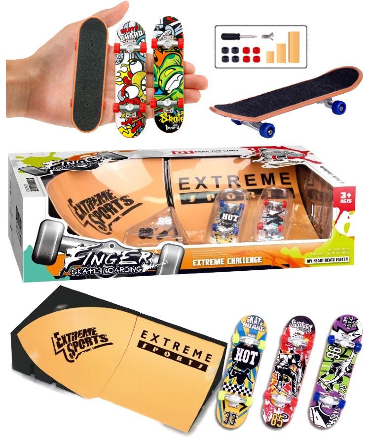Set 2 Mini Rampe Tech Deck cu 2 Finger Skateboard pentru Degete