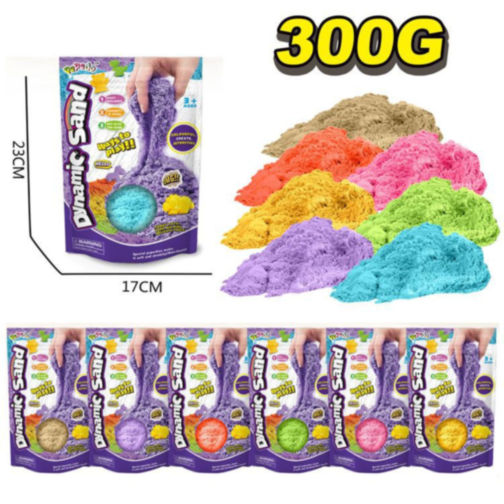 Nisip Kinetic Colorat – Experiență Tactilă și Creativă 300 gr. (culoare aleatorie)