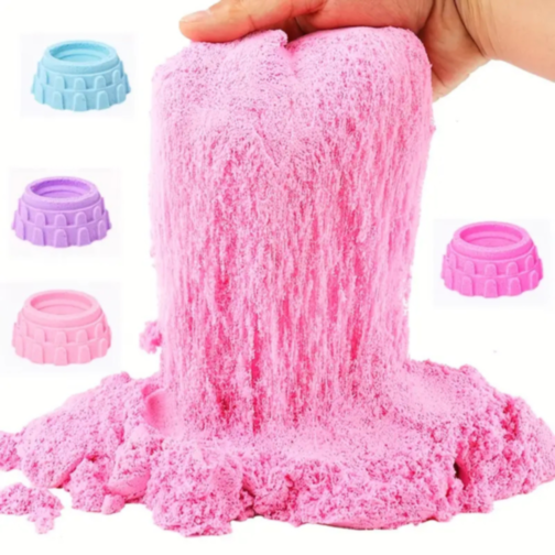Nisip Kinetic Colorat – Experiență Tactilă și Creativă 300 gr. (culoare aleatorie)